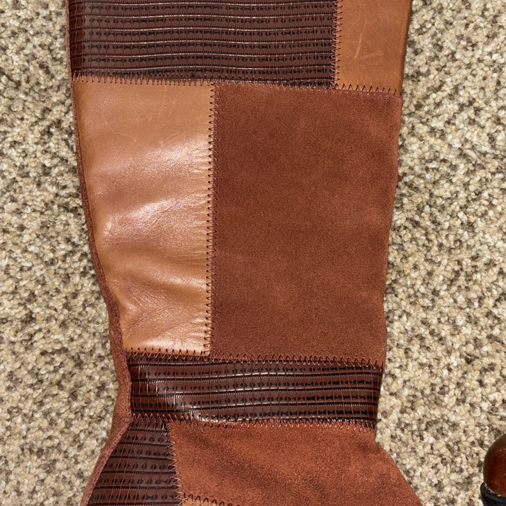 Clark’s Brown Patchwork Boots 7.5 - image 2